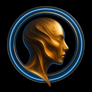 GenericProject Logo - Golden Head Profile with Blue Circle